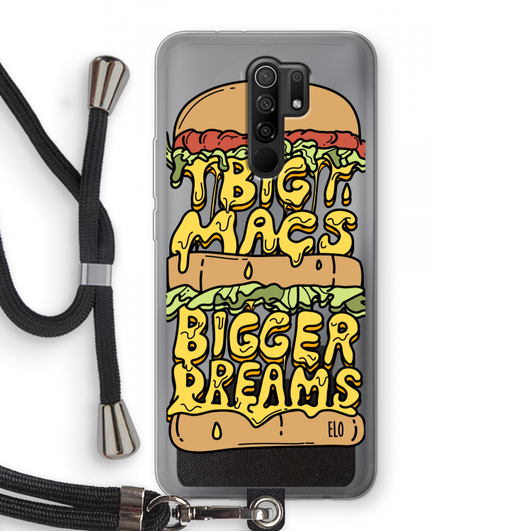 Big Macs Bigger Dreams: Xiaomi Redmi 9 Transparant Hoesje met koord