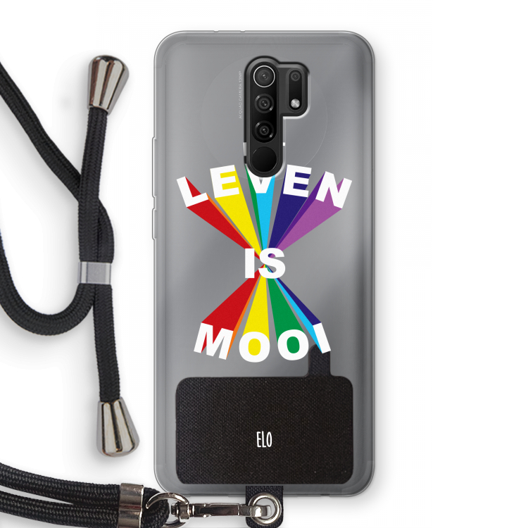 Het Leven Is Mooi: Xiaomi Redmi 9 Transparant Hoesje met koord
