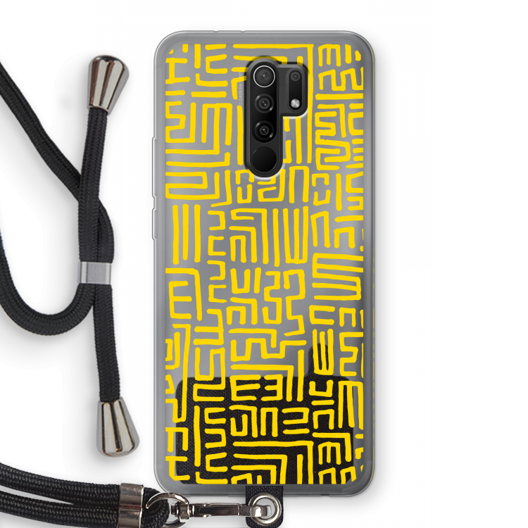Majorelle Blue Print: Xiaomi Redmi 9 Transparant Hoesje met koord