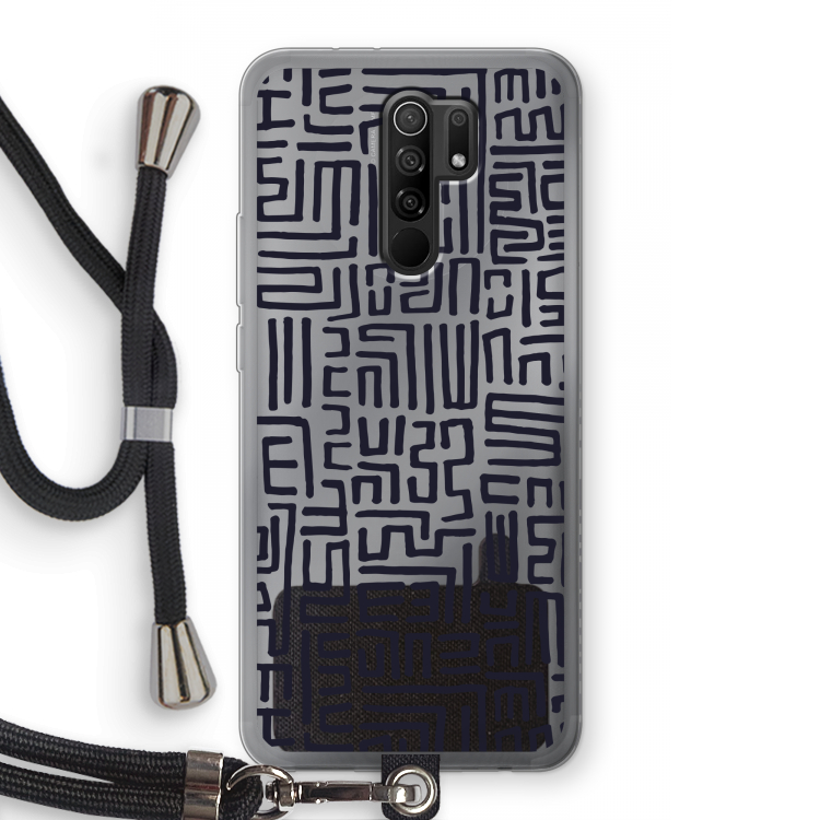 Moroccan Print: Xiaomi Redmi 9 Transparant Hoesje met koord