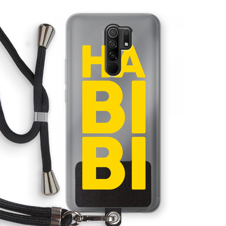 Habibi Blue: Xiaomi Redmi 9 Transparant Hoesje met koord