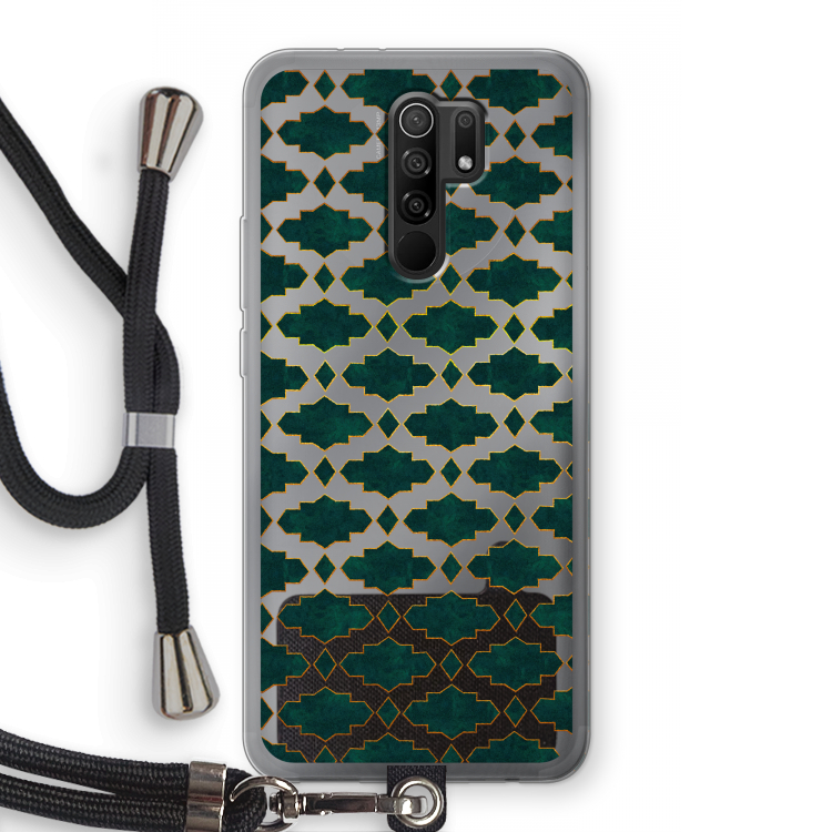 Moroccan tiles: Xiaomi Redmi 9 Transparant Hoesje met koord