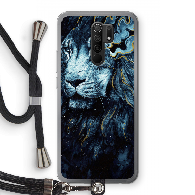 Darkness Lion: Xiaomi Redmi 9 Transparant Hoesje met koord