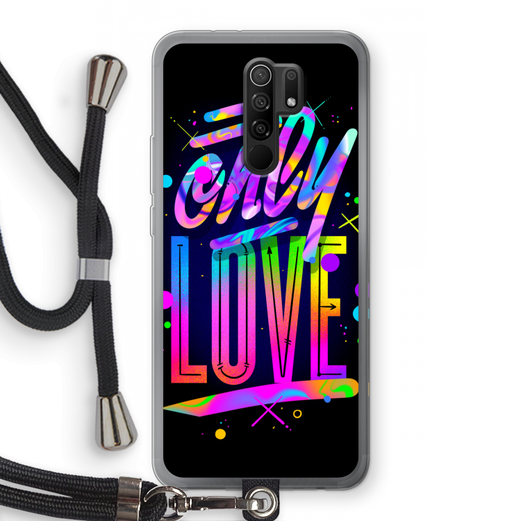 Only Love: Xiaomi Redmi 9 Transparant Hoesje met koord