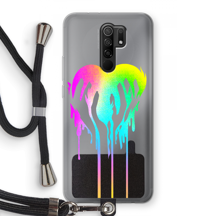 Hold My Heart: Xiaomi Redmi 9 Transparant Hoesje met koord
