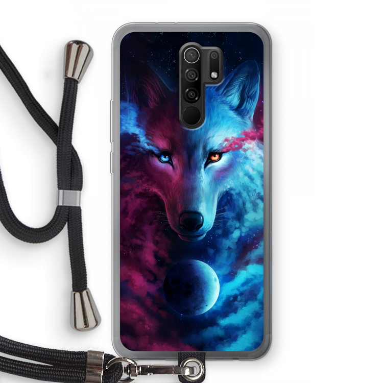 Where Light And Dark Meet: Xiaomi Redmi 9 Transparant Hoesje met koord