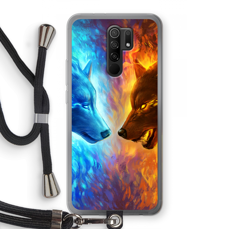 Fire & Ice: Xiaomi Redmi 9 Transparant Hoesje met koord