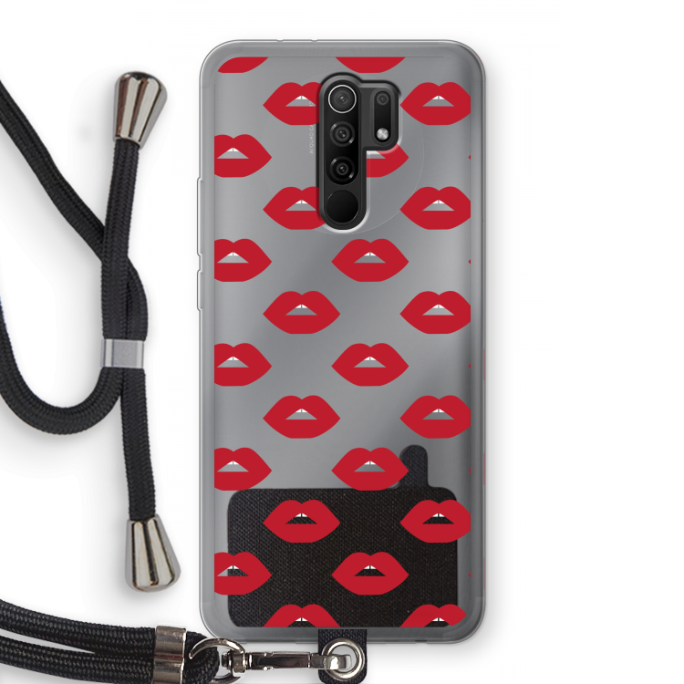Lips: Xiaomi Redmi 9 Transparant Hoesje met koord