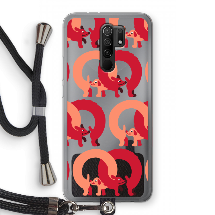 Dogs: Xiaomi Redmi 9 Transparant Hoesje met koord
