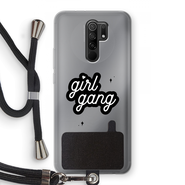 Girl Gang: Xiaomi Redmi 9 Transparant Hoesje met koord