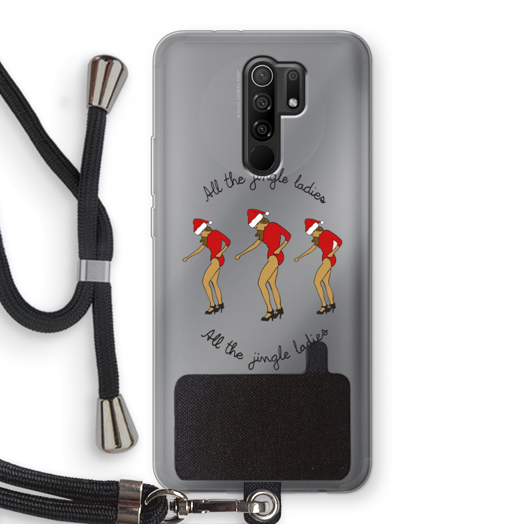 Jingle Ladies: Xiaomi Redmi 9 Transparant Hoesje met koord