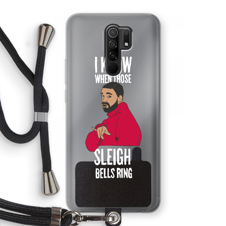 Sleigh Bells Ring: Xiaomi Redmi 9 Transparant Hoesje met koord