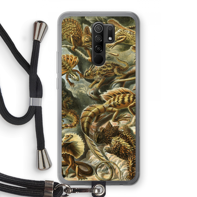 Haeckel Lacertilia: Xiaomi Redmi 9 Transparant Hoesje met koord