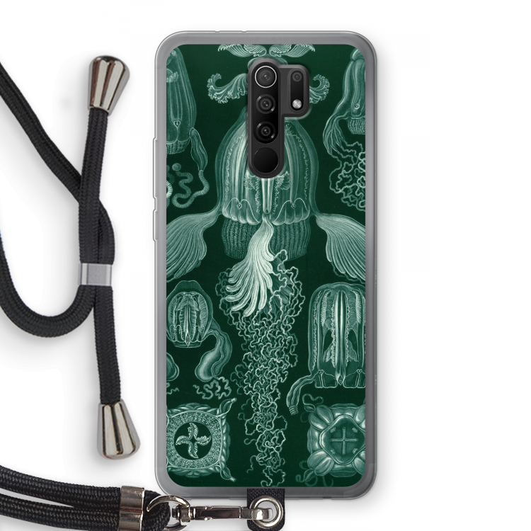 Haeckel Cubomedusae: Xiaomi Redmi 9 Transparant Hoesje met koord