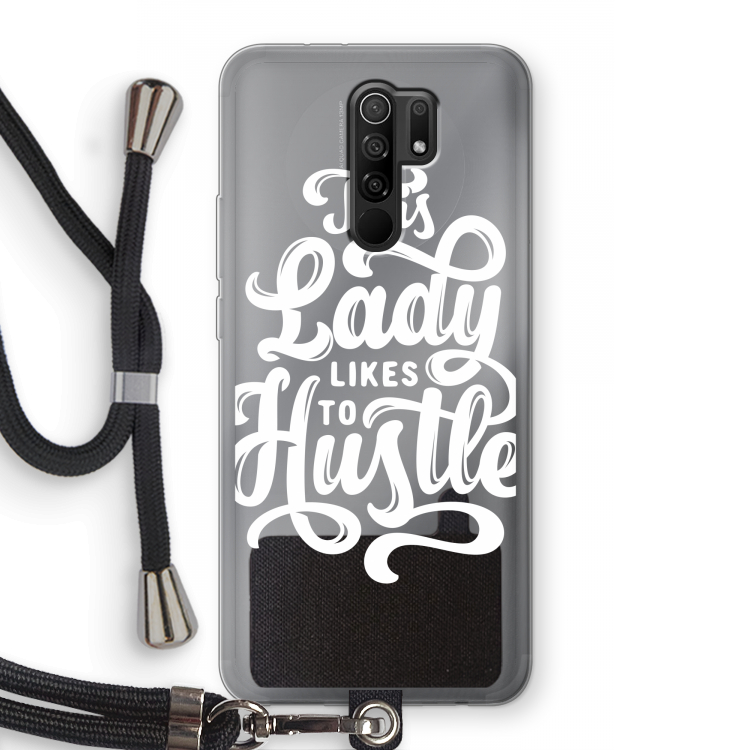 Hustle Lady: Xiaomi Redmi 9 Transparant Hoesje met koord