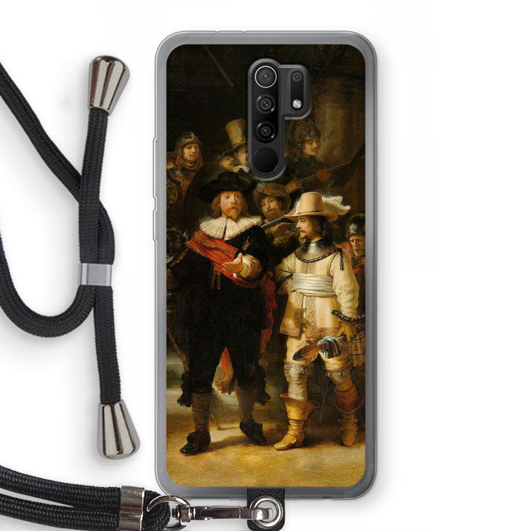 De Nachtwacht: Xiaomi Redmi 9 Transparant Hoesje met koord