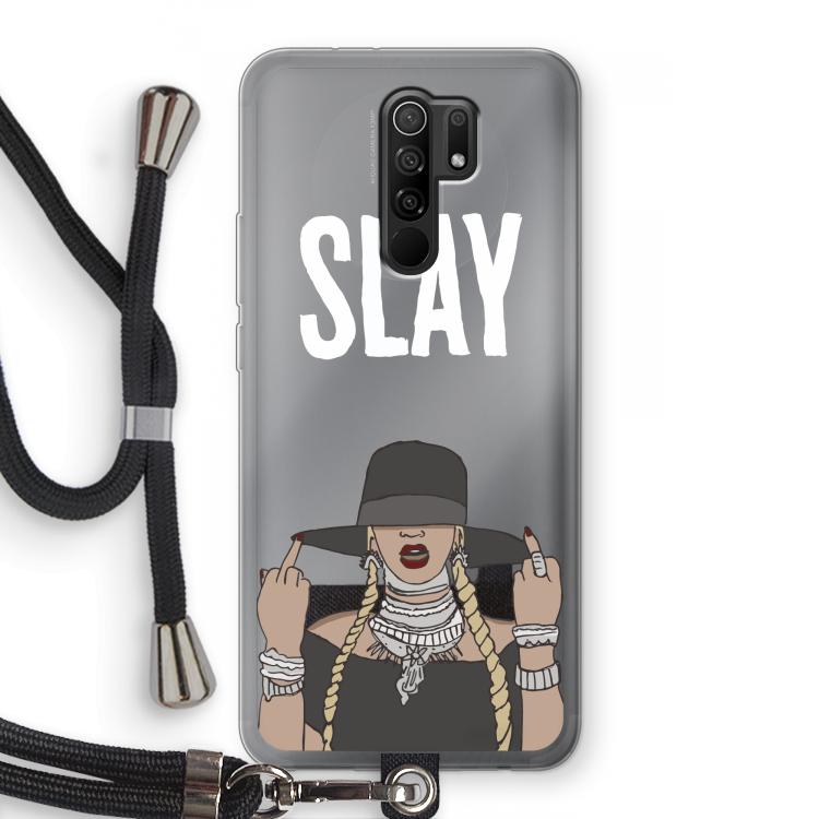 Slay All Day: Xiaomi Redmi 9 Transparant Hoesje met koord