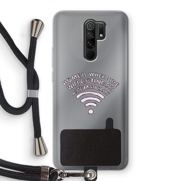 Home Is Where The Wifi Is: Xiaomi Redmi 9 Transparant Hoesje met koord