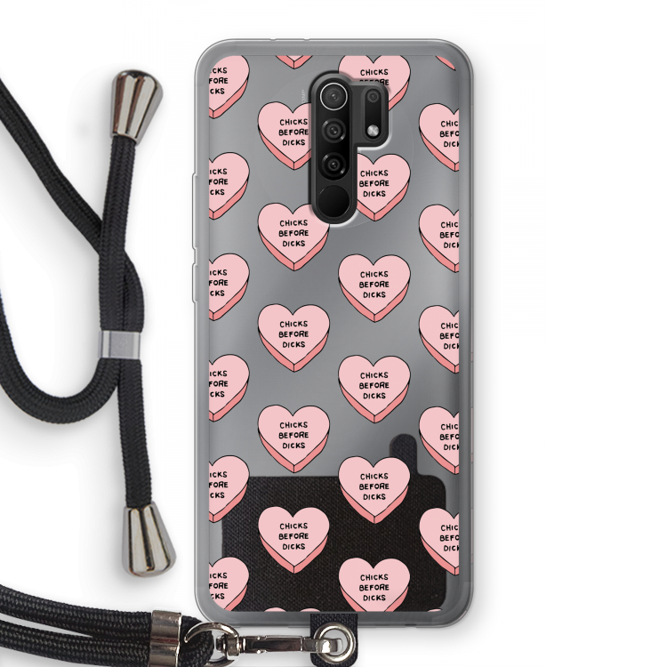 Chicks before dicks: Xiaomi Redmi 9 Transparant Hoesje met koord