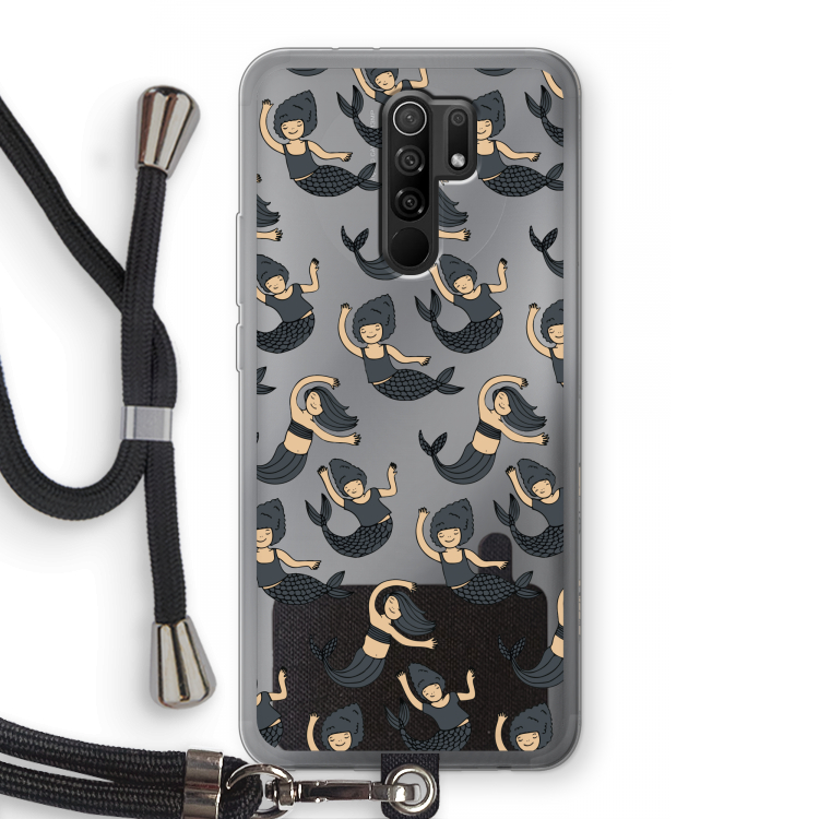 Zeemeermin: Xiaomi Redmi 9 Transparant Hoesje met koord