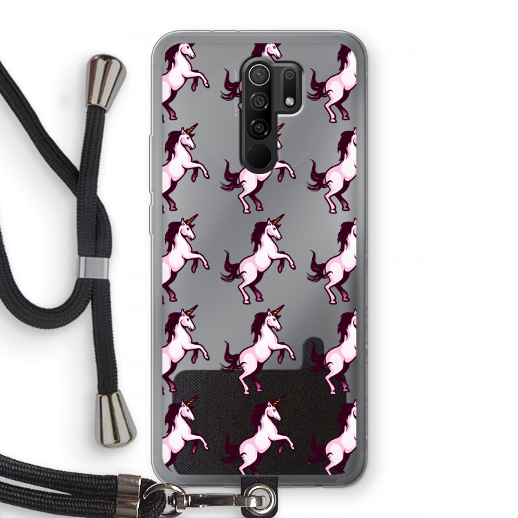 Musketon Unicorn: Xiaomi Redmi 9 Transparant Hoesje met koord