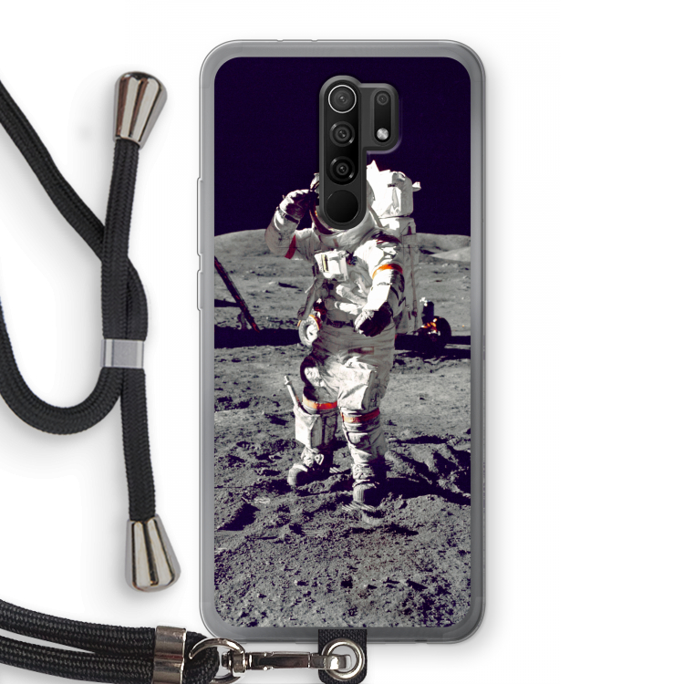 Spaceman: Xiaomi Redmi 9 Transparant Hoesje met koord