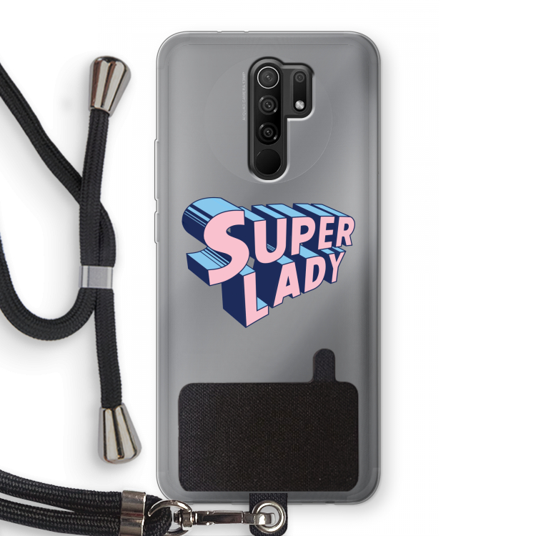 Superlady: Xiaomi Redmi 9 Transparant Hoesje met koord
