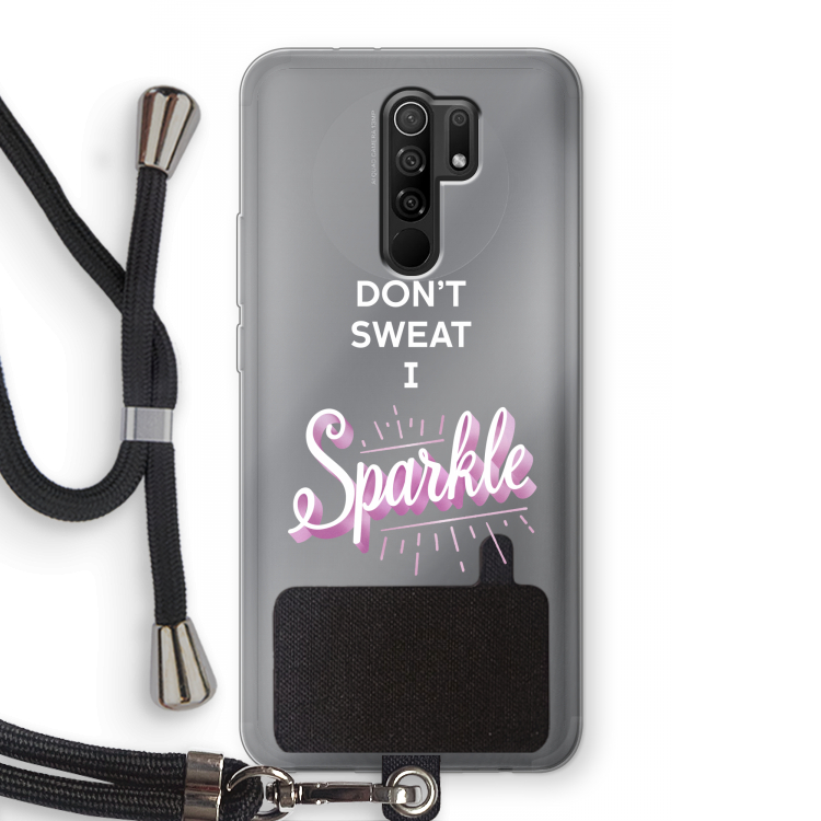 Sparkle quote: Xiaomi Redmi 9 Transparant Hoesje met koord