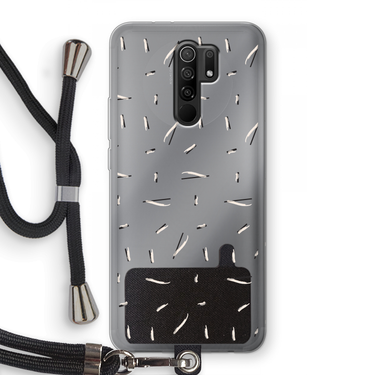 Hipster stripes: Xiaomi Redmi 9 Transparant Hoesje met koord