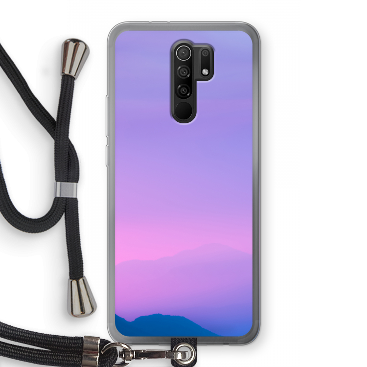 Sunset pastel: Xiaomi Redmi 9 Transparant Hoesje met koord