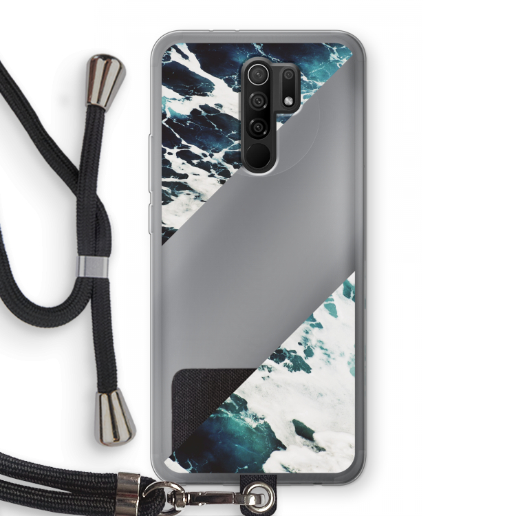 Golven: Xiaomi Redmi 9 Transparant Hoesje met koord