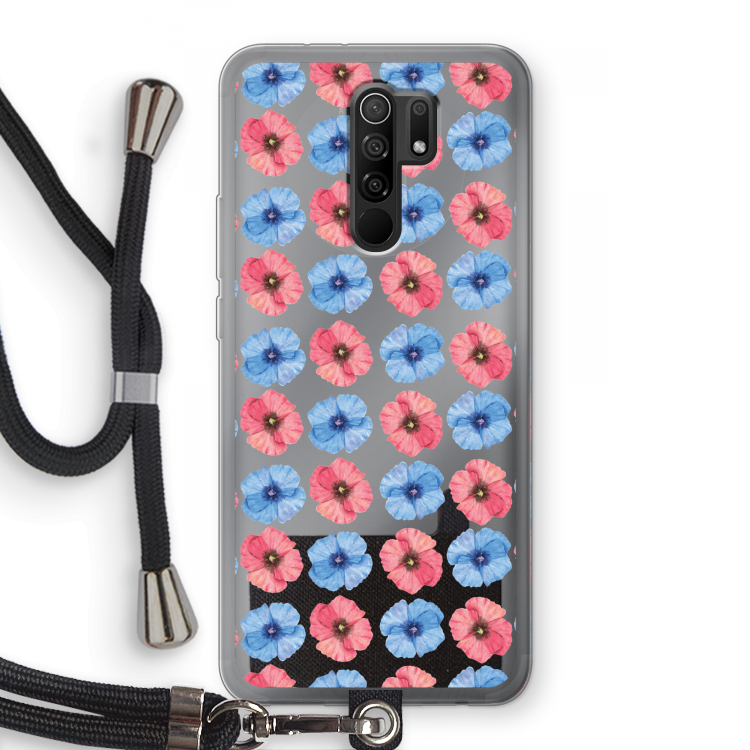 Klaproosjes: Xiaomi Redmi 9 Transparant Hoesje met koord