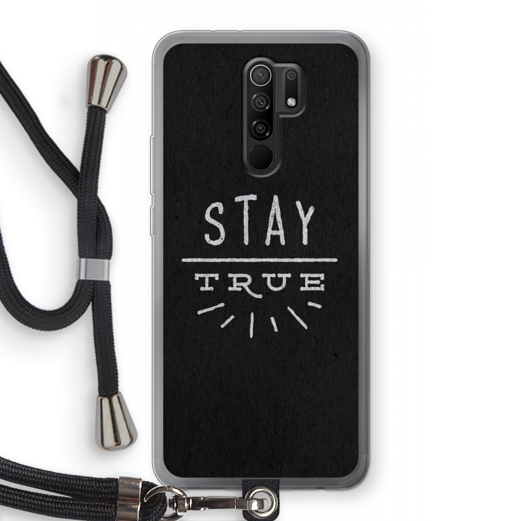 Stay true: Xiaomi Redmi 9 Transparant Hoesje met koord