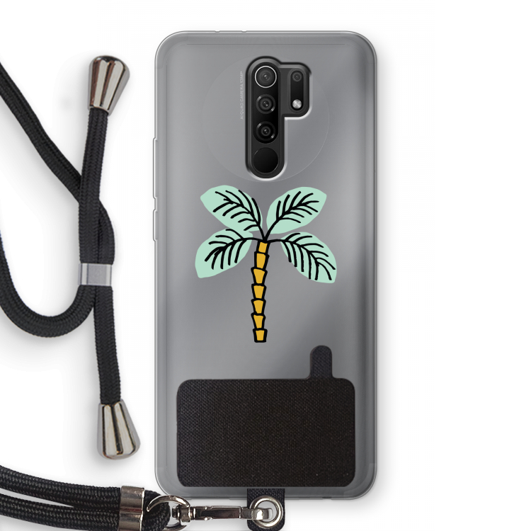 Palmboom: Xiaomi Redmi 9 Transparant Hoesje met koord