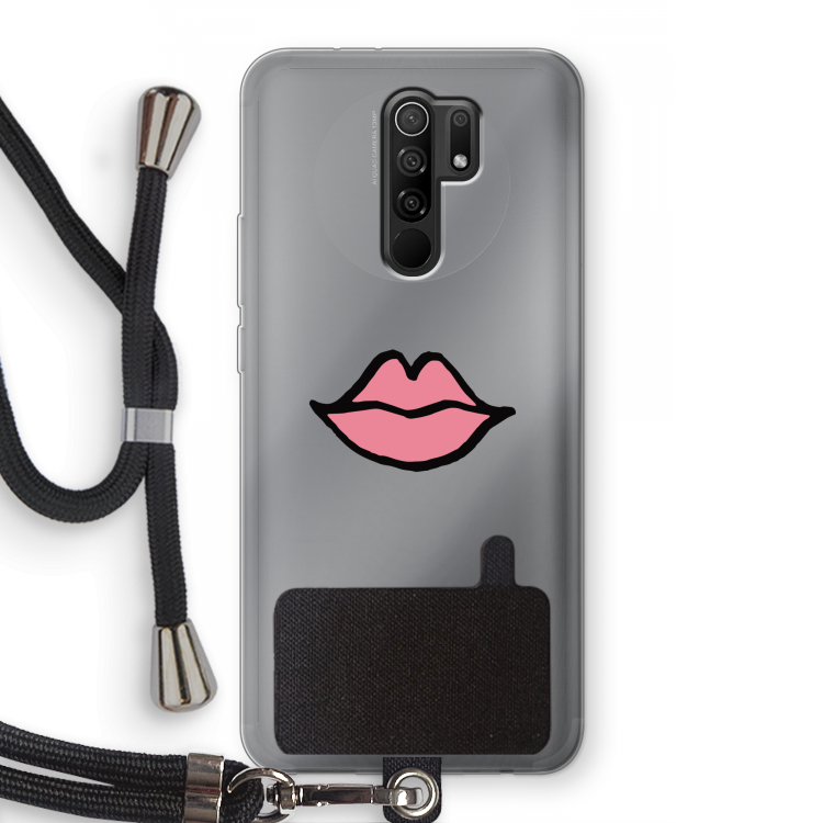 Kusje: Xiaomi Redmi 9 Transparant Hoesje met koord