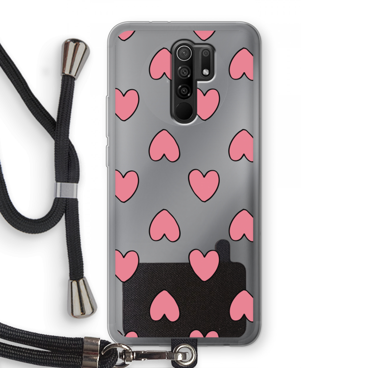Ondersteboven verliefd: Xiaomi Redmi 9 Transparant Hoesje met koord