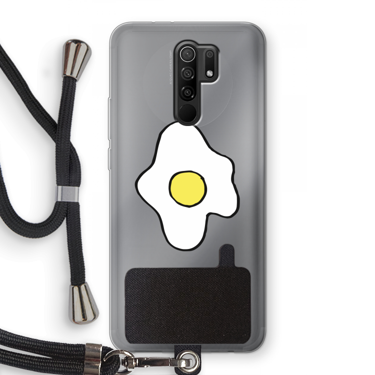 Spiegelei: Xiaomi Redmi 9 Transparant Hoesje met koord