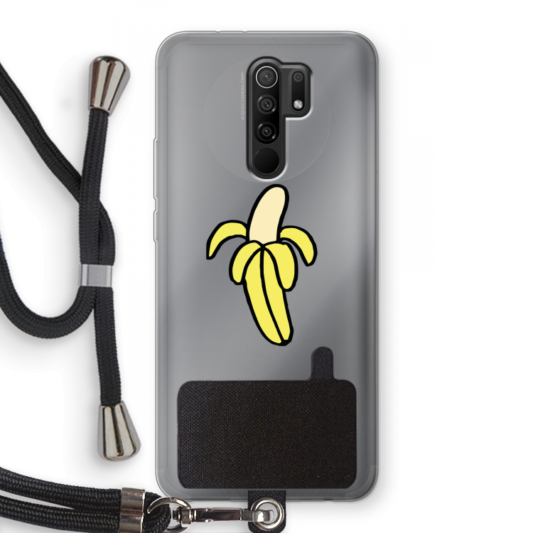 Banana: Xiaomi Redmi 9 Transparant Hoesje met koord