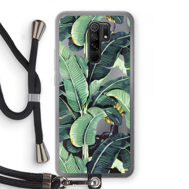 Bananenbladeren: Xiaomi Redmi 9 Transparant Hoesje met koord
