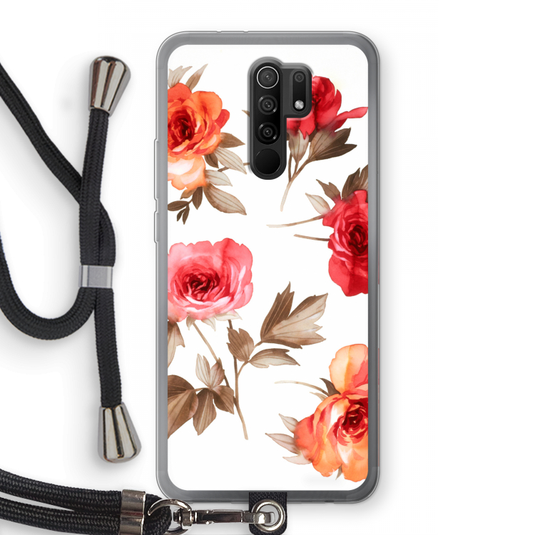 Roosjes: Xiaomi Redmi 9 Transparant Hoesje met koord