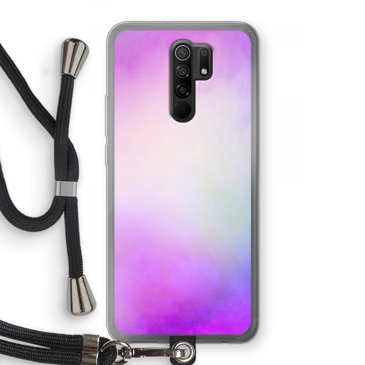Clouds pastel: Xiaomi Redmi 9 Transparant Hoesje met koord