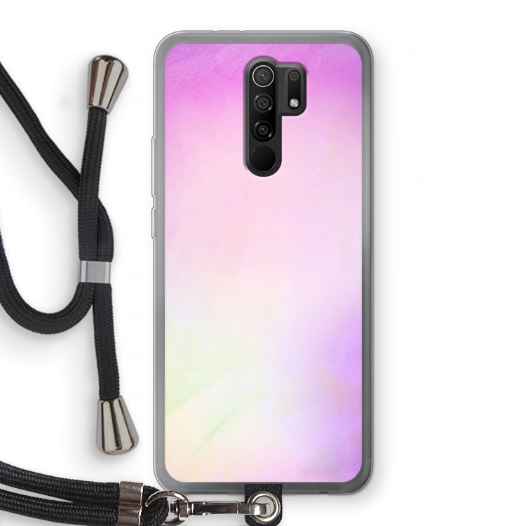 Flow mist pastel: Xiaomi Redmi 9 Transparant Hoesje met koord