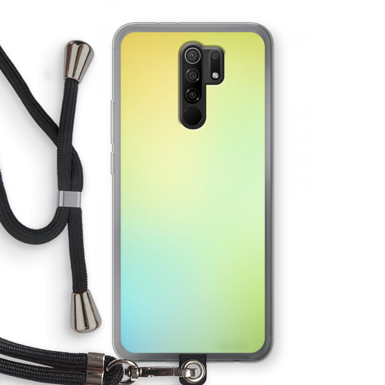 Minty mist pastel: Xiaomi Redmi 9 Transparant Hoesje met koord