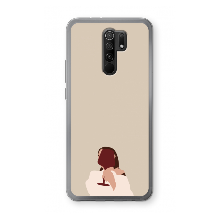 I drink wine: Xiaomi Redmi 9 Transparant Hoesje
