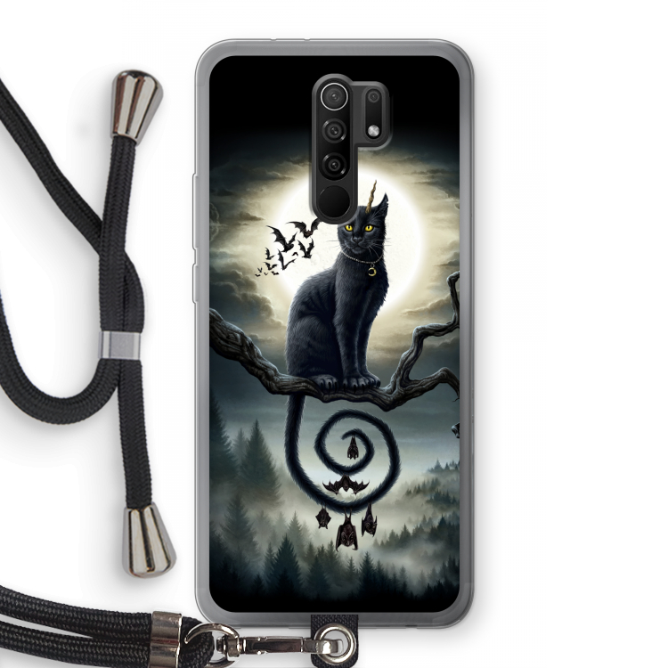 Moonlight Companions: Xiaomi Redmi 9 Transparant Hoesje met koord