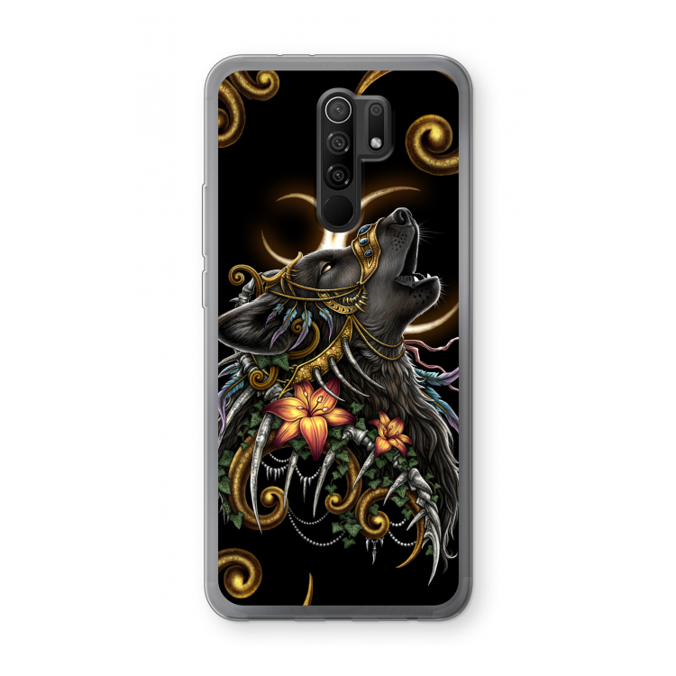 Huilende Wolf: Xiaomi Redmi 9 Transparant Hoesje