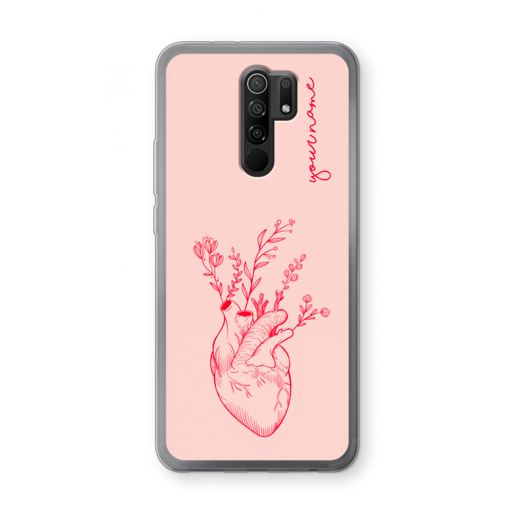 Blooming Heart: Xiaomi Redmi 9 Transparant Hoesje