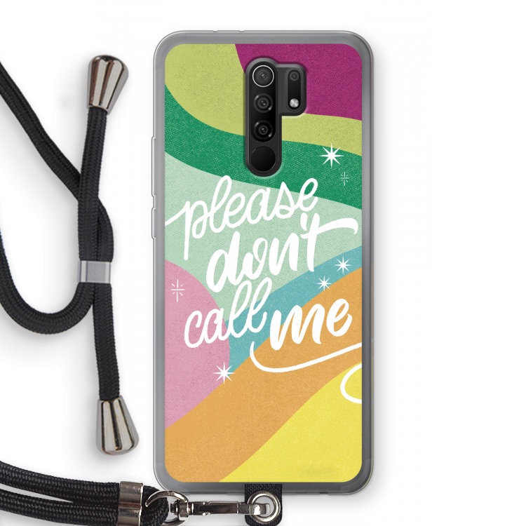 Don't call: Xiaomi Redmi 9 Transparant Hoesje met koord