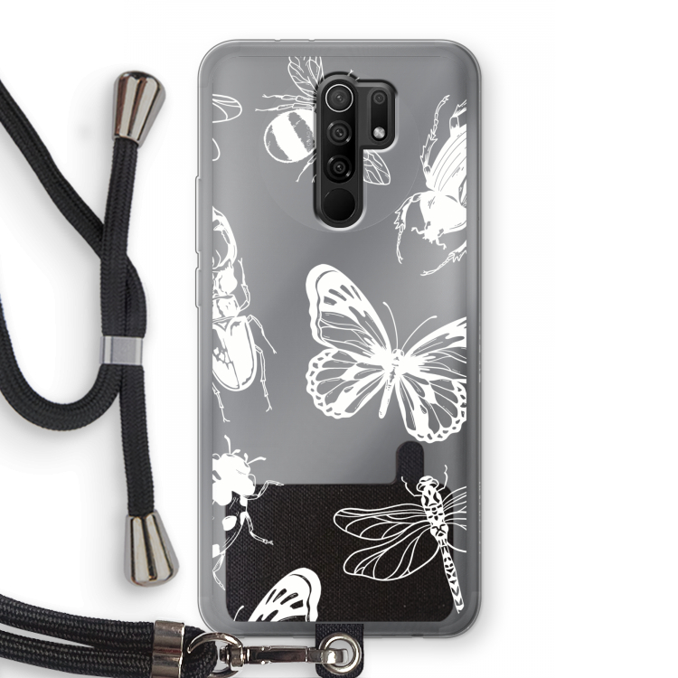 Tiny Bugs: Xiaomi Redmi 9 Transparant Hoesje met koord