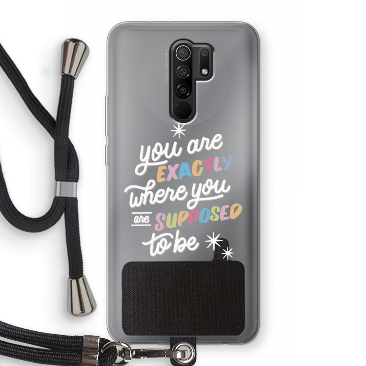 Right Place: Xiaomi Redmi 9 Transparant Hoesje met koord